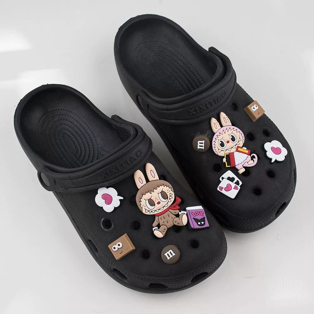 Labubu Clog Charms Set – 10 Resin & PVC Mixed Design Jibbitz
